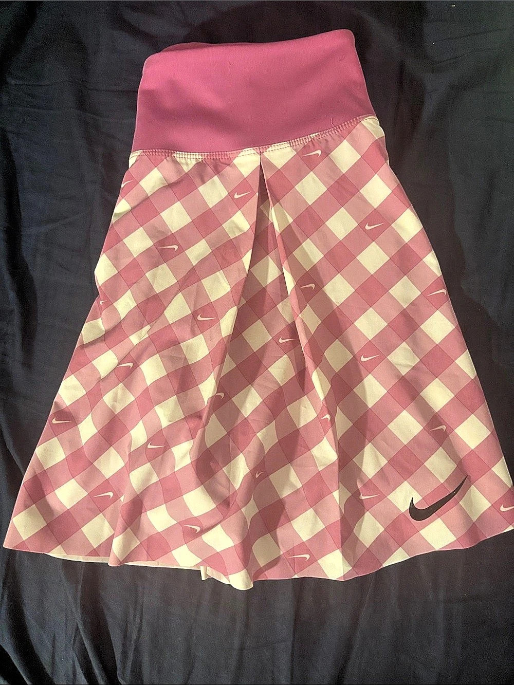 Nike One Dri-FIT High-Waisted 2-in-1 Gingham Skort Gingham Skort Pink & White